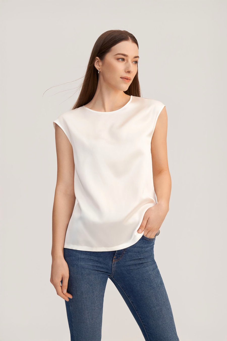 Basis Cap Mouwen Zijde T-shirt
