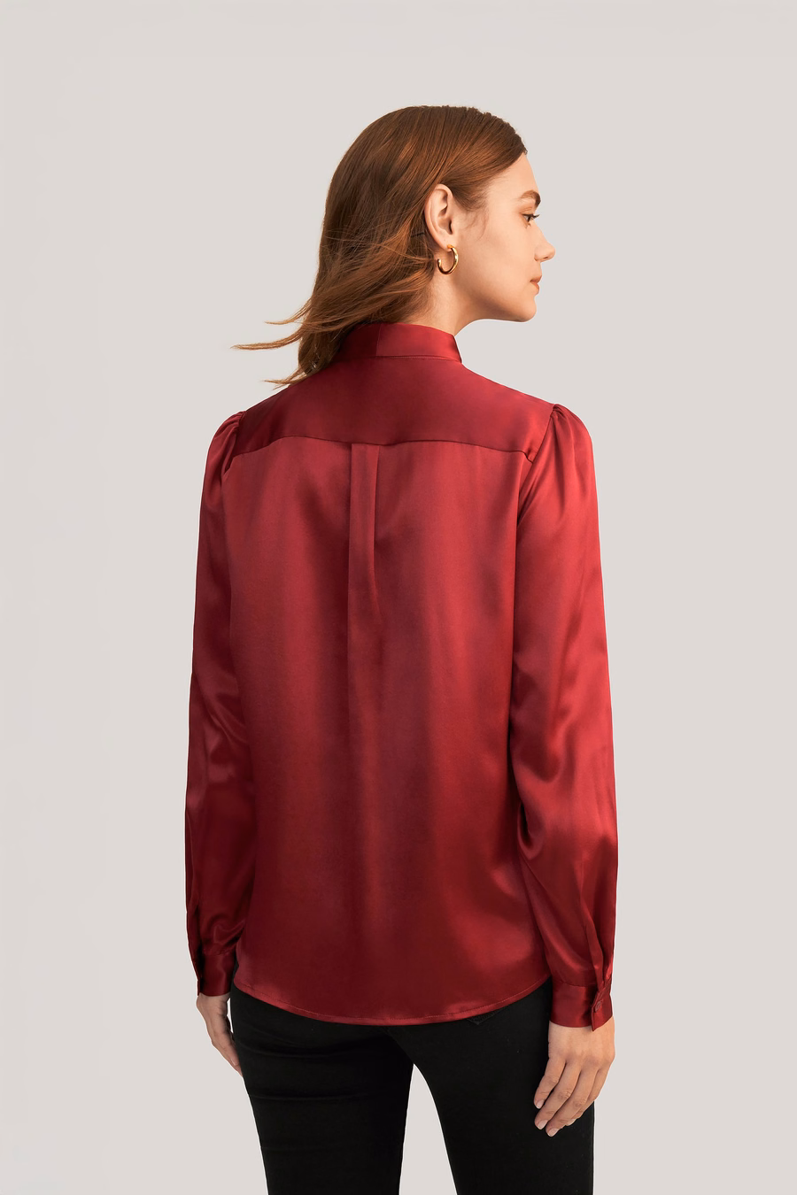 Vrouwen vlinderdas kraag zijde blouse