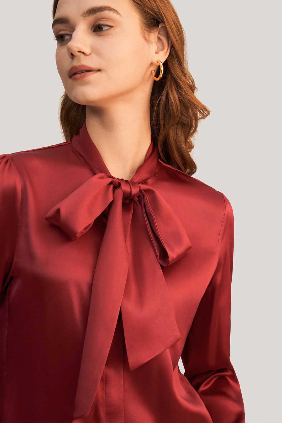 Vrouwen vlinderdas kraag zijde blouse