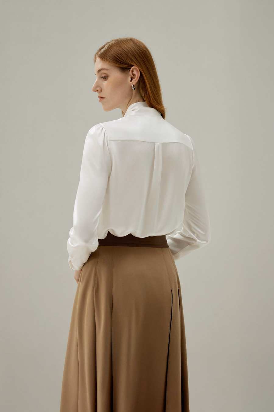 Vrouwen vlinderdas kraag zijde blouse