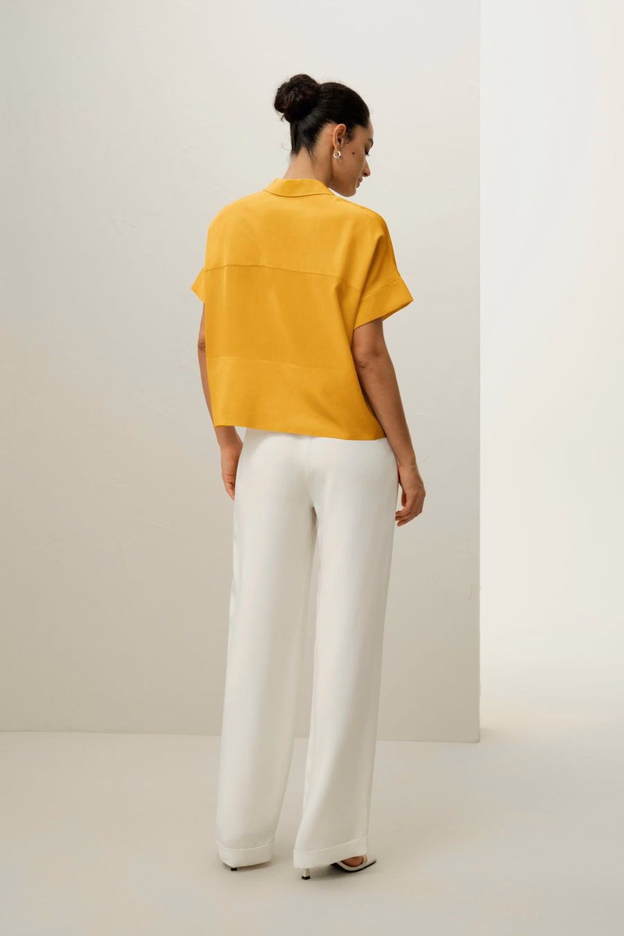 Casual Kort Mouwloos Losse Zijden T-shirt