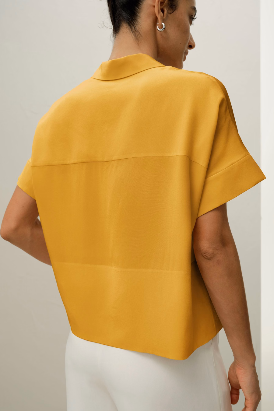 Casual Kort Mouwloos Losse Zijden T-shirt