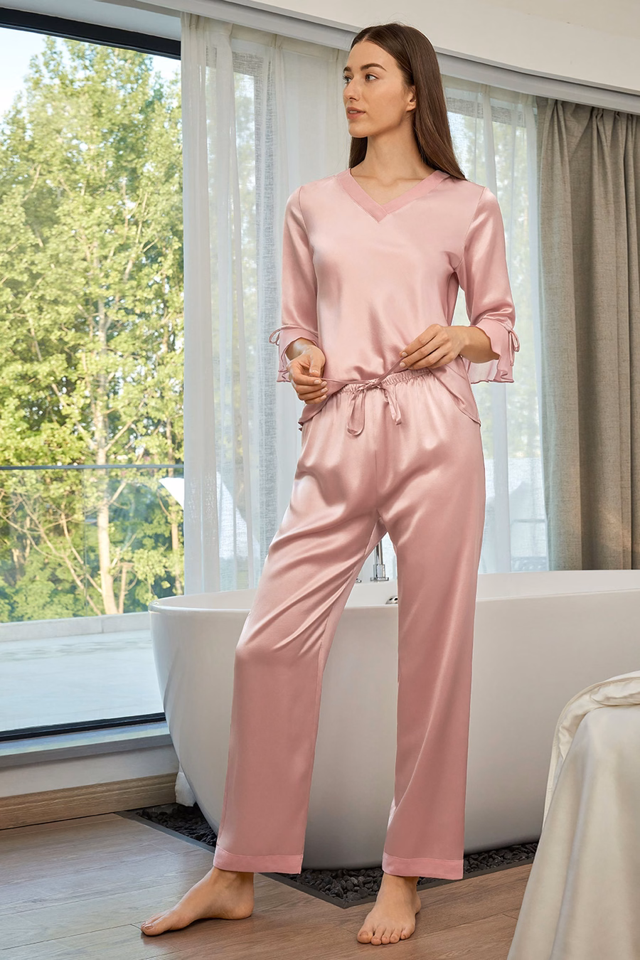 Lace Dames Zijde Pyjama Set