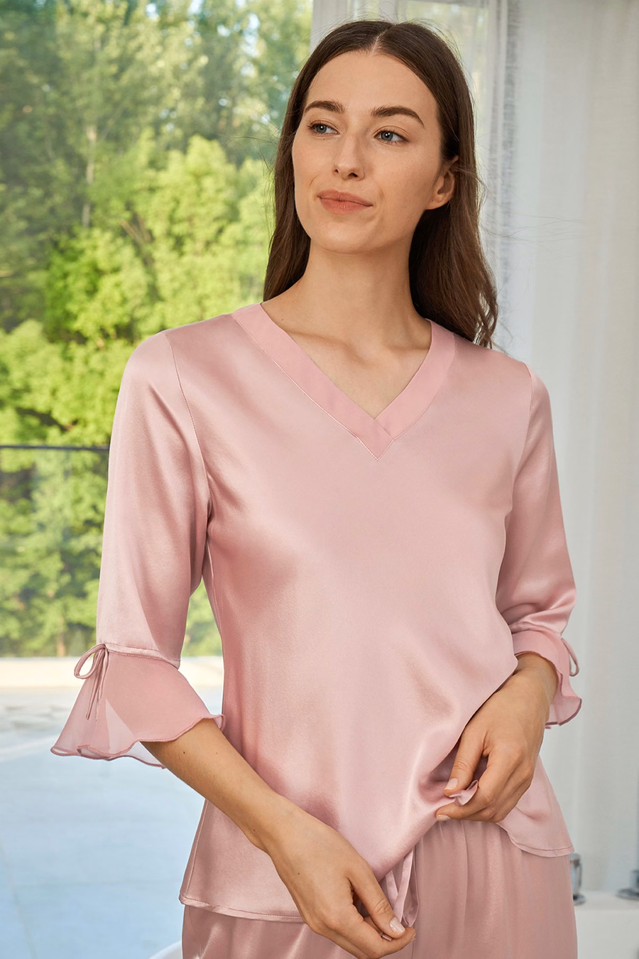 Lace Dames Zijde Pyjama Set