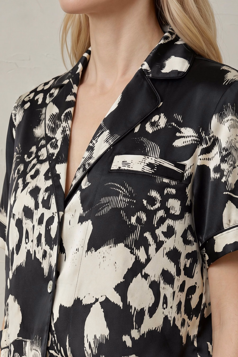 Vrouwen Zijde Print Pyjama Set