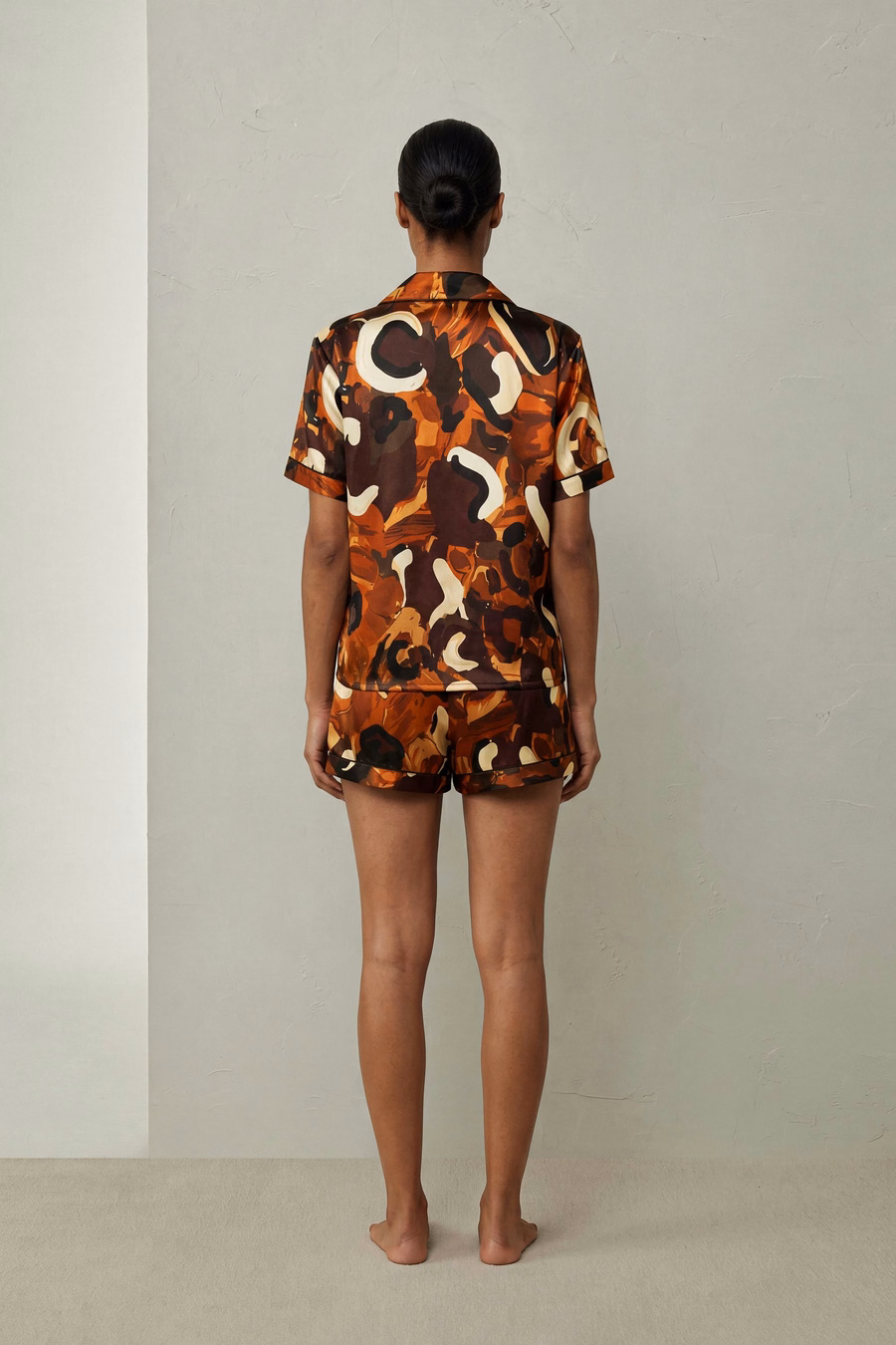 Vrouwen Zijde Print Pyjama Set