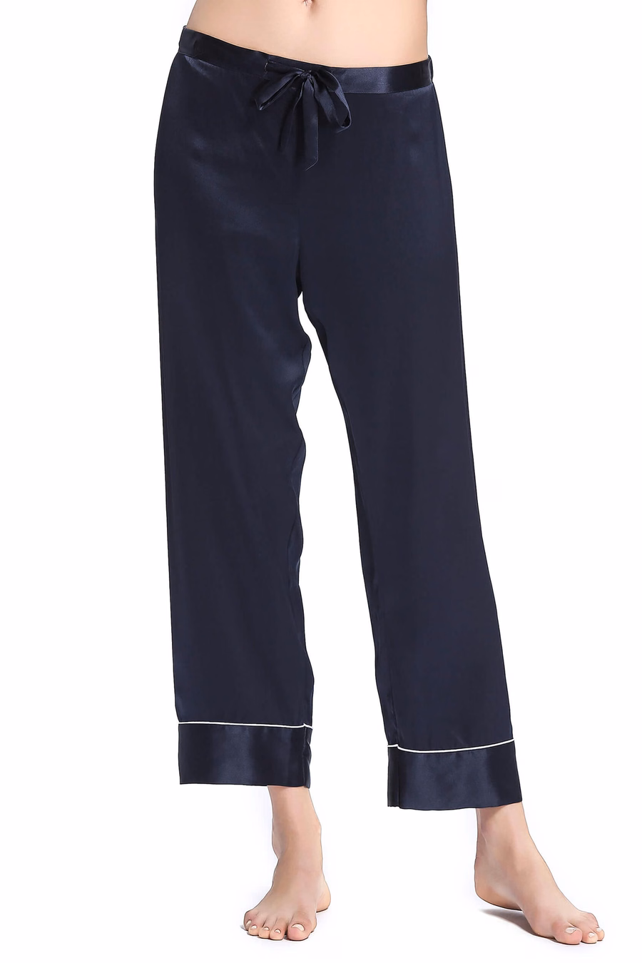 Chic Trimmed vrouwen Zijde Pyjama Set
