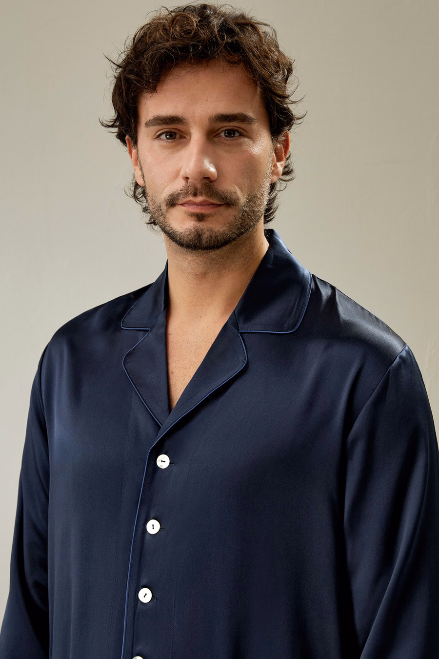 Lang Zijde Pyjama Set voor Mannen