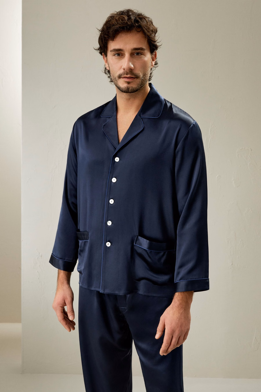 Lang Zijde Pyjama Set voor Mannen