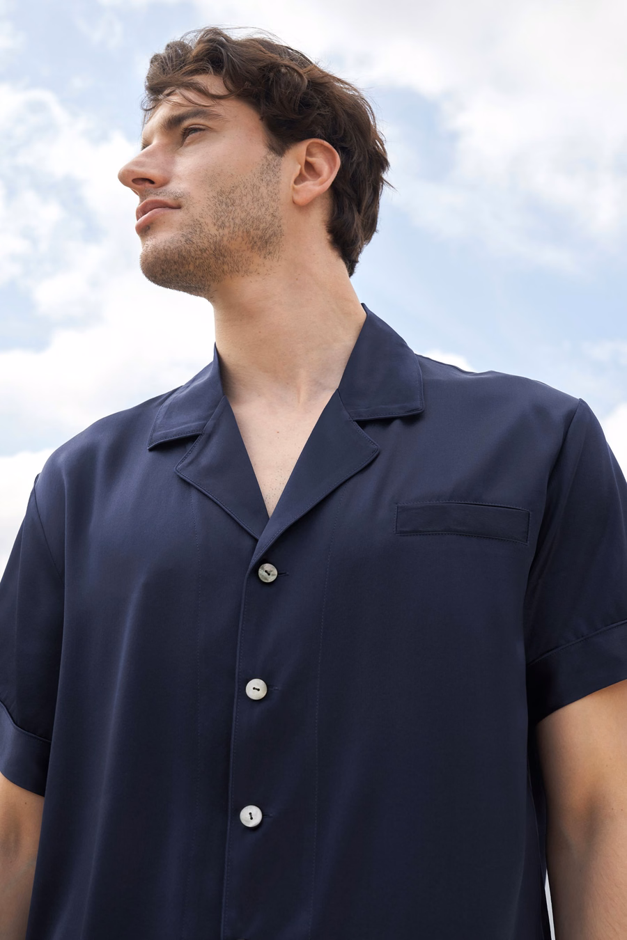 Klassieke Korte Zijden Pyjama Set
