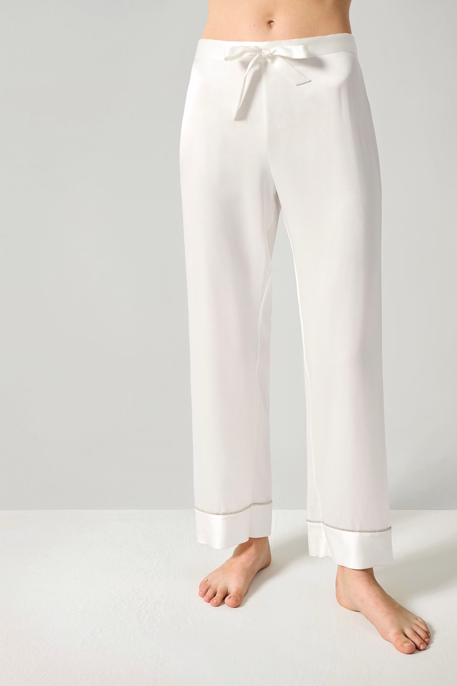 Strass Versierde Zijde Dames Pyjama Set