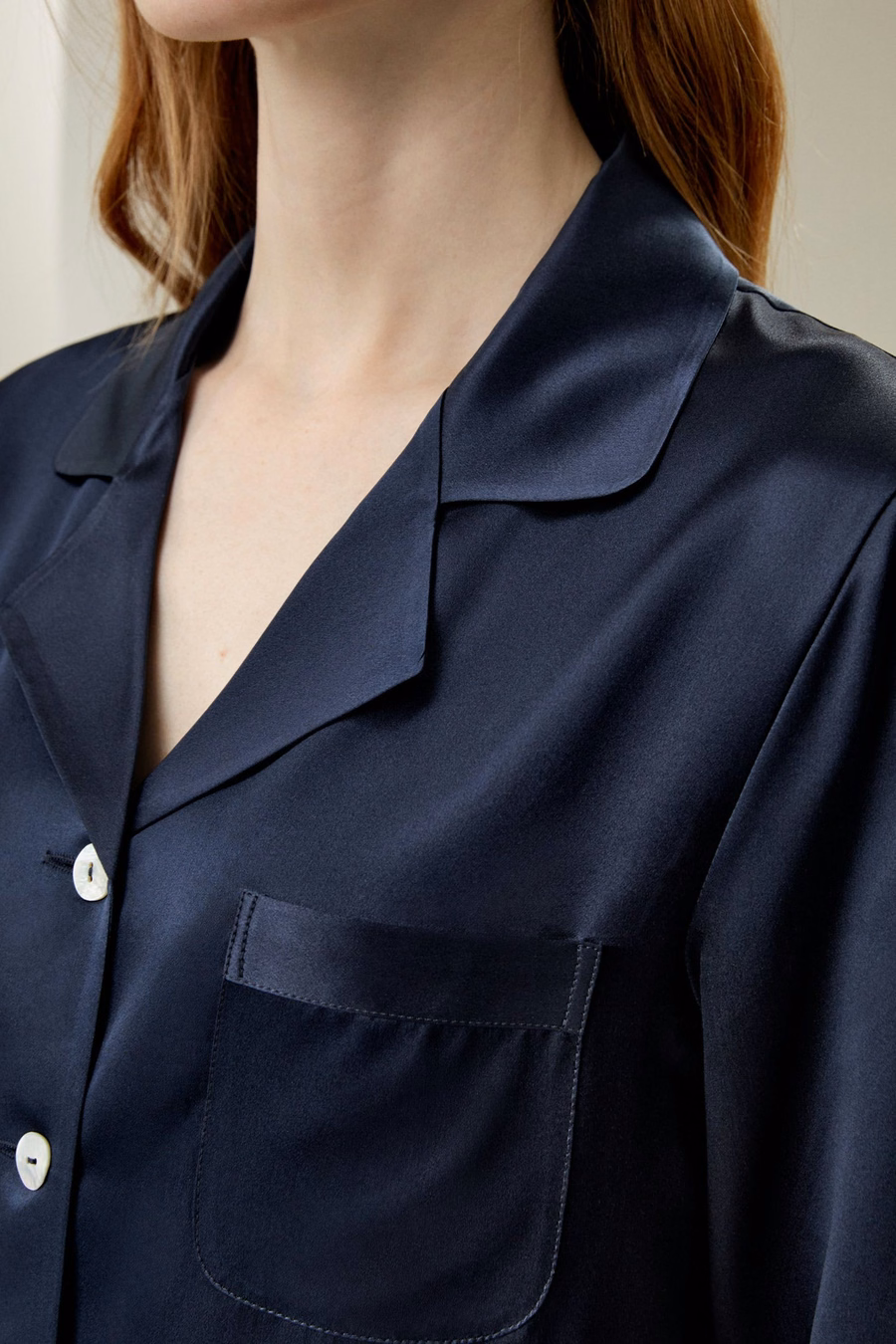 Volledige Zijde Dames Pyjama Set