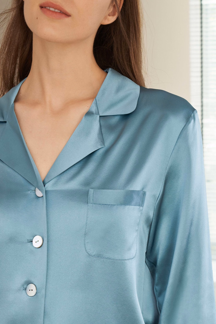 Volledige Zijde Dames Pyjama Set