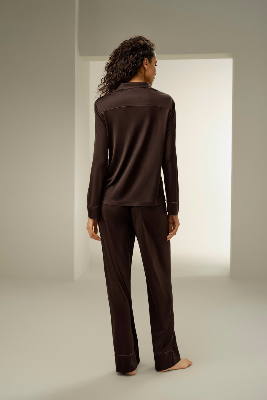 Zijde Jersey Klassieke Pyjama Set