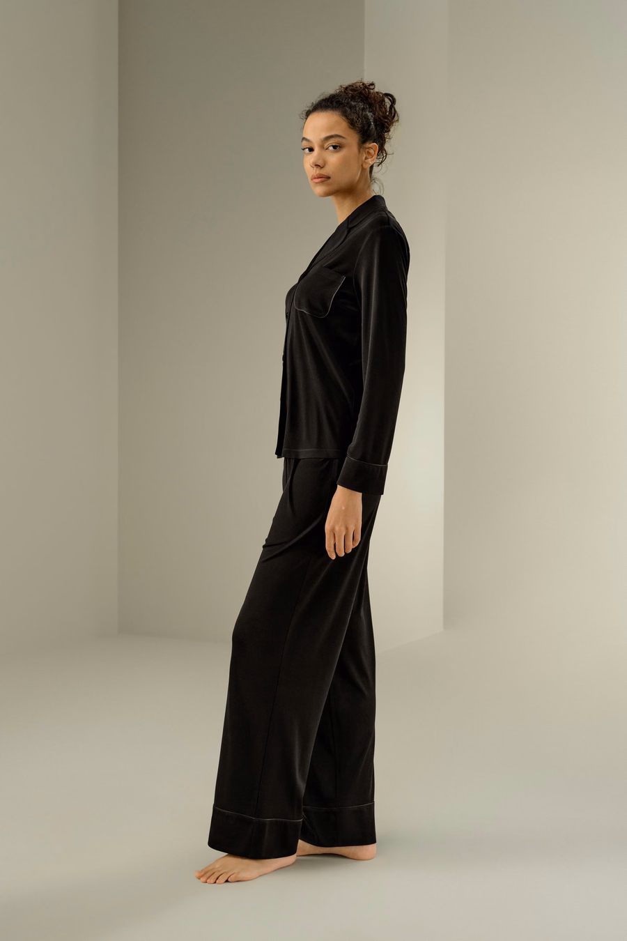 Zijde Jersey Klassieke Pyjama Set