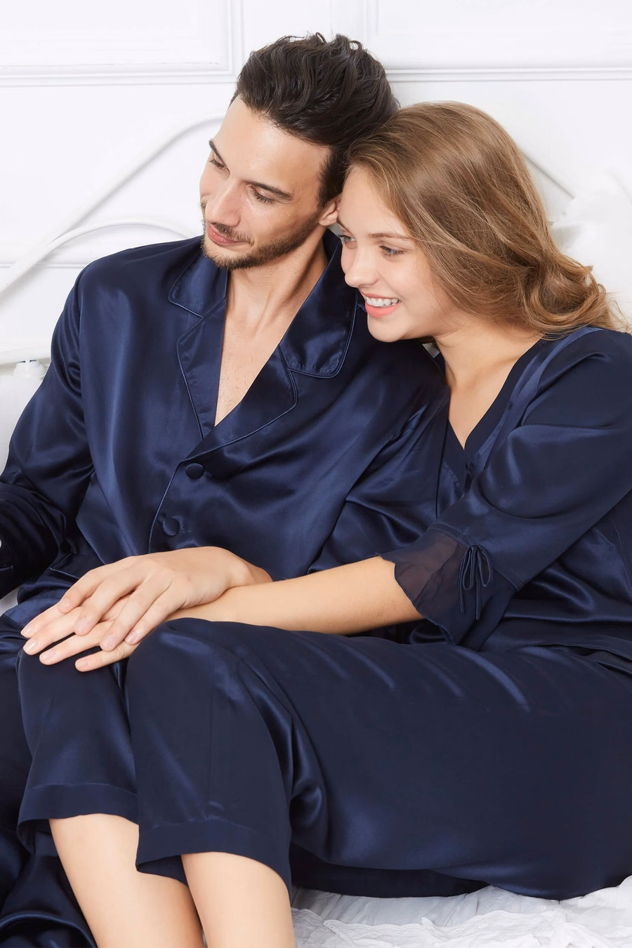 Blue Reverie Koppel Zijde Pyjama Set