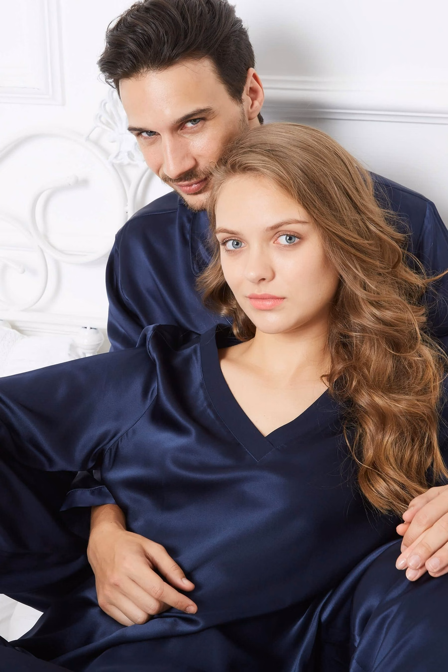 Blue Reverie Koppel Zijde Pyjama Set