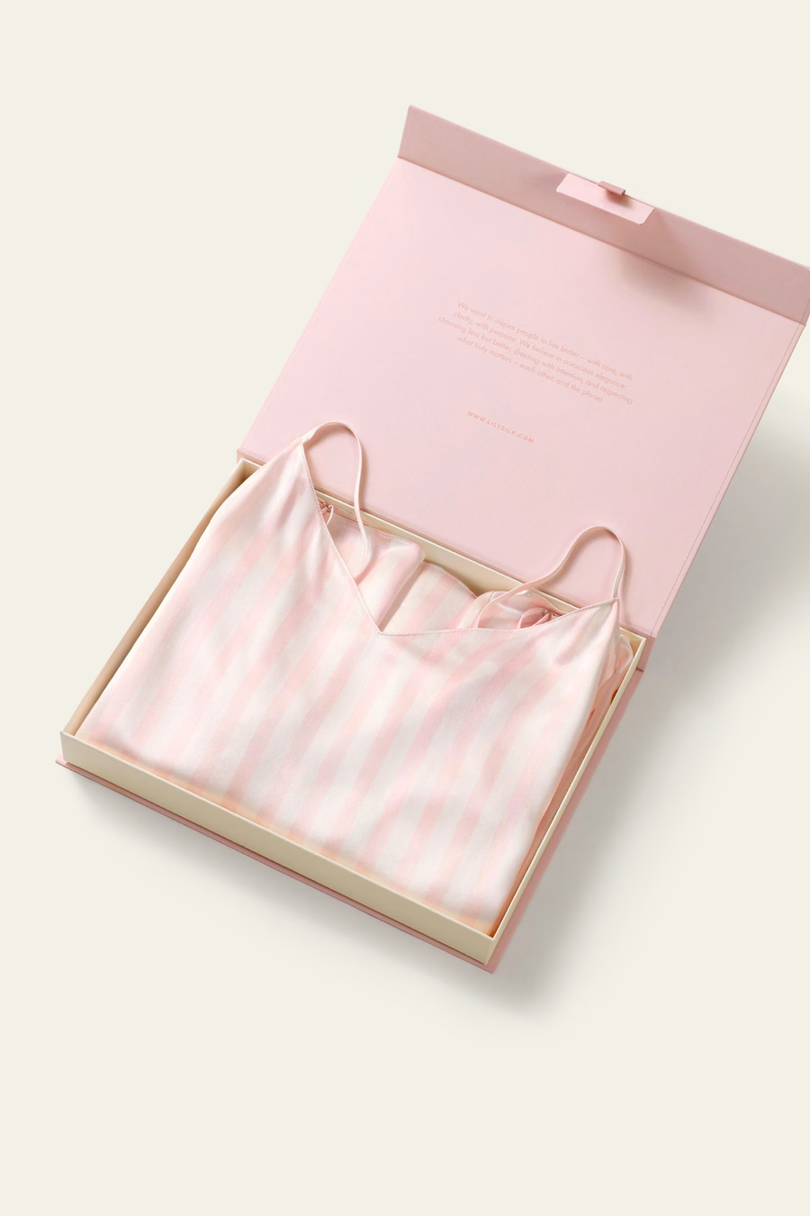 Valentijns Roze Streep Camisole Ensemble