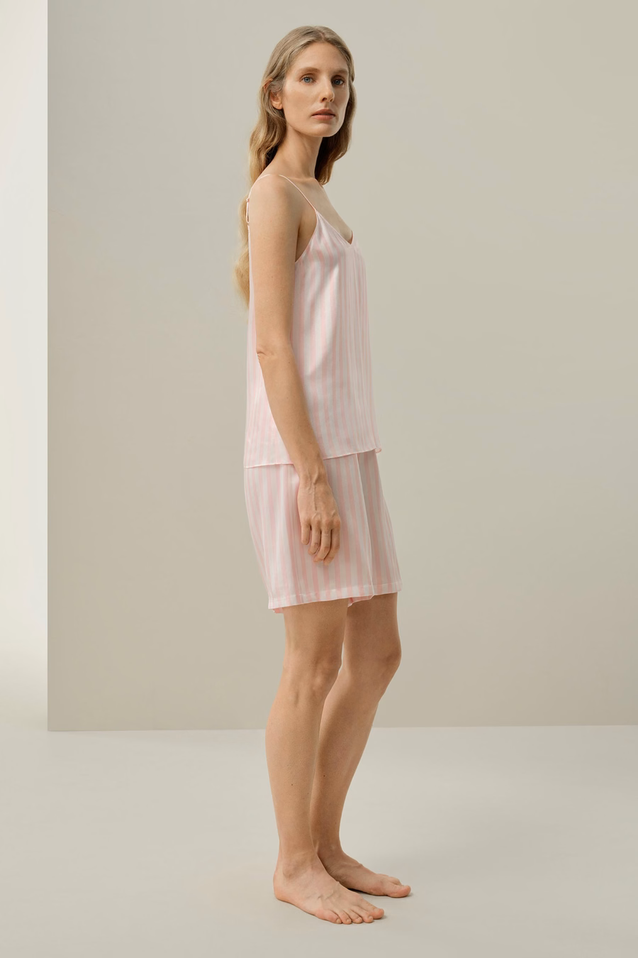 Gestreept Charmeuse Camisole Set