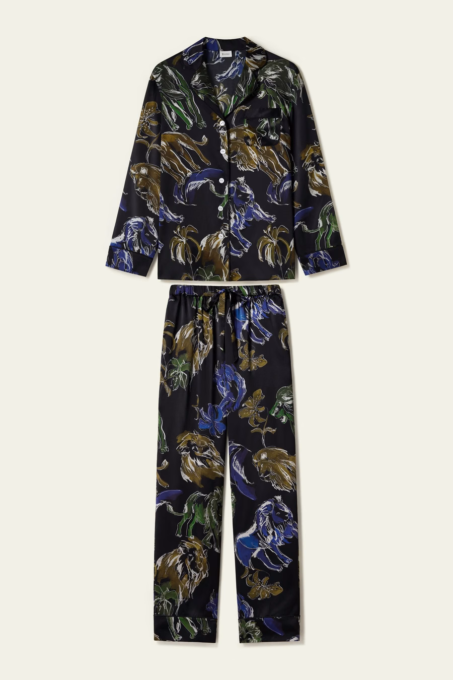 Leo Zodiac Klassieke Zijde Pyjama Set