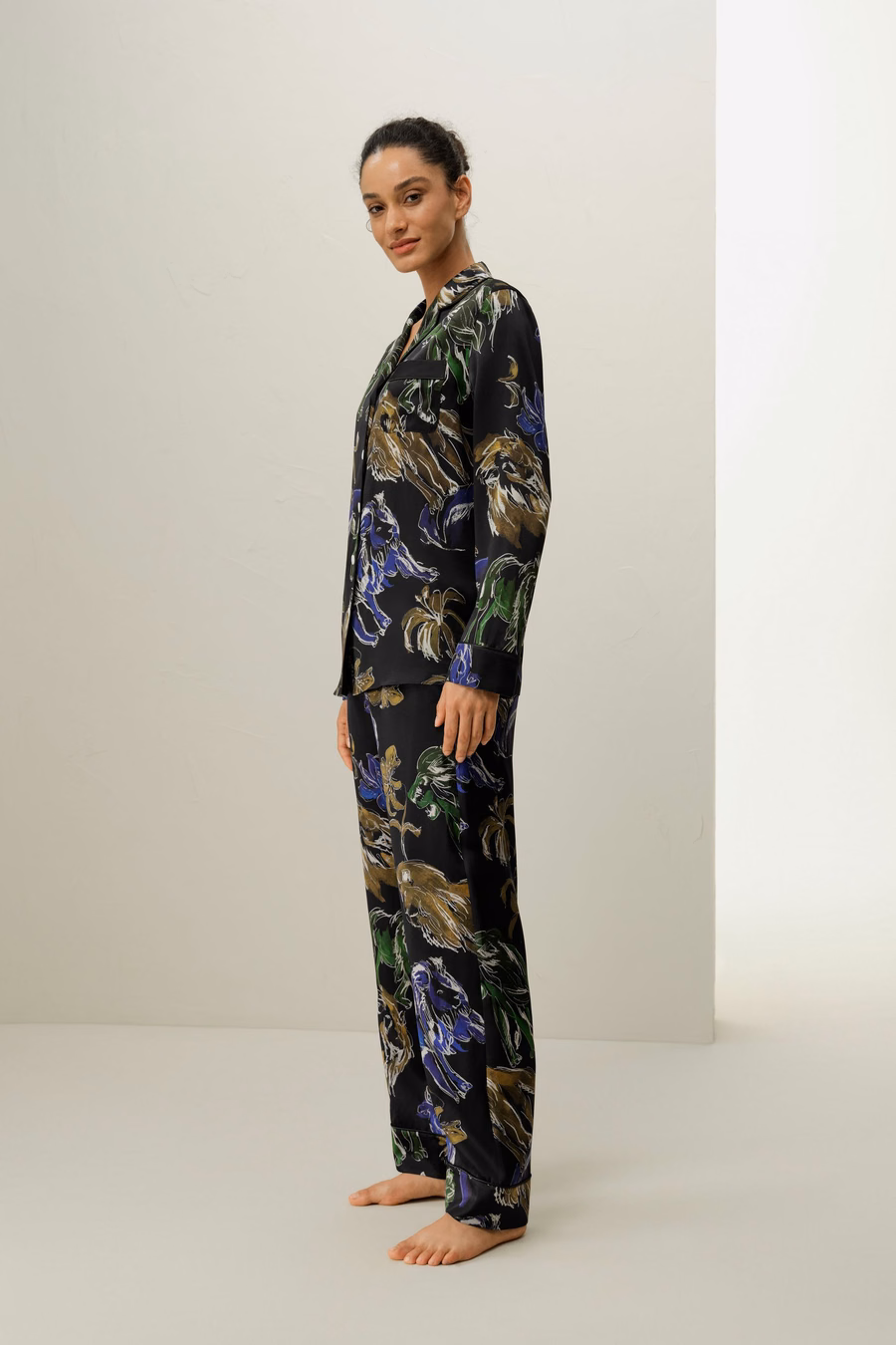 Leo Zodiac Klassieke Zijde Pyjama Set
