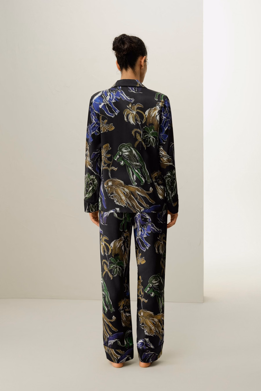 Leo Zodiac Klassieke Zijde Pyjama Set