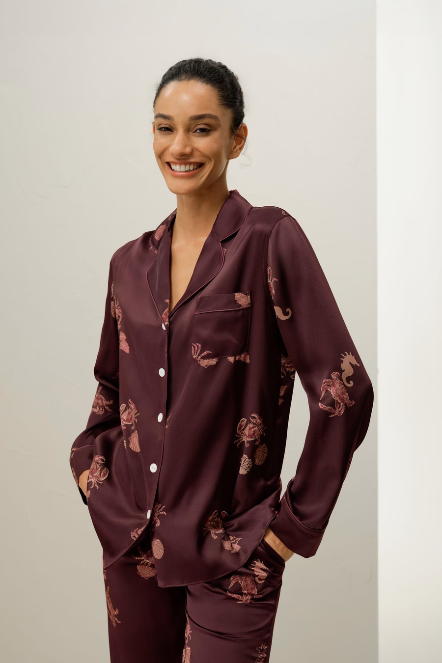 Kanker Zodiac Classic Zijde Pyjama Set