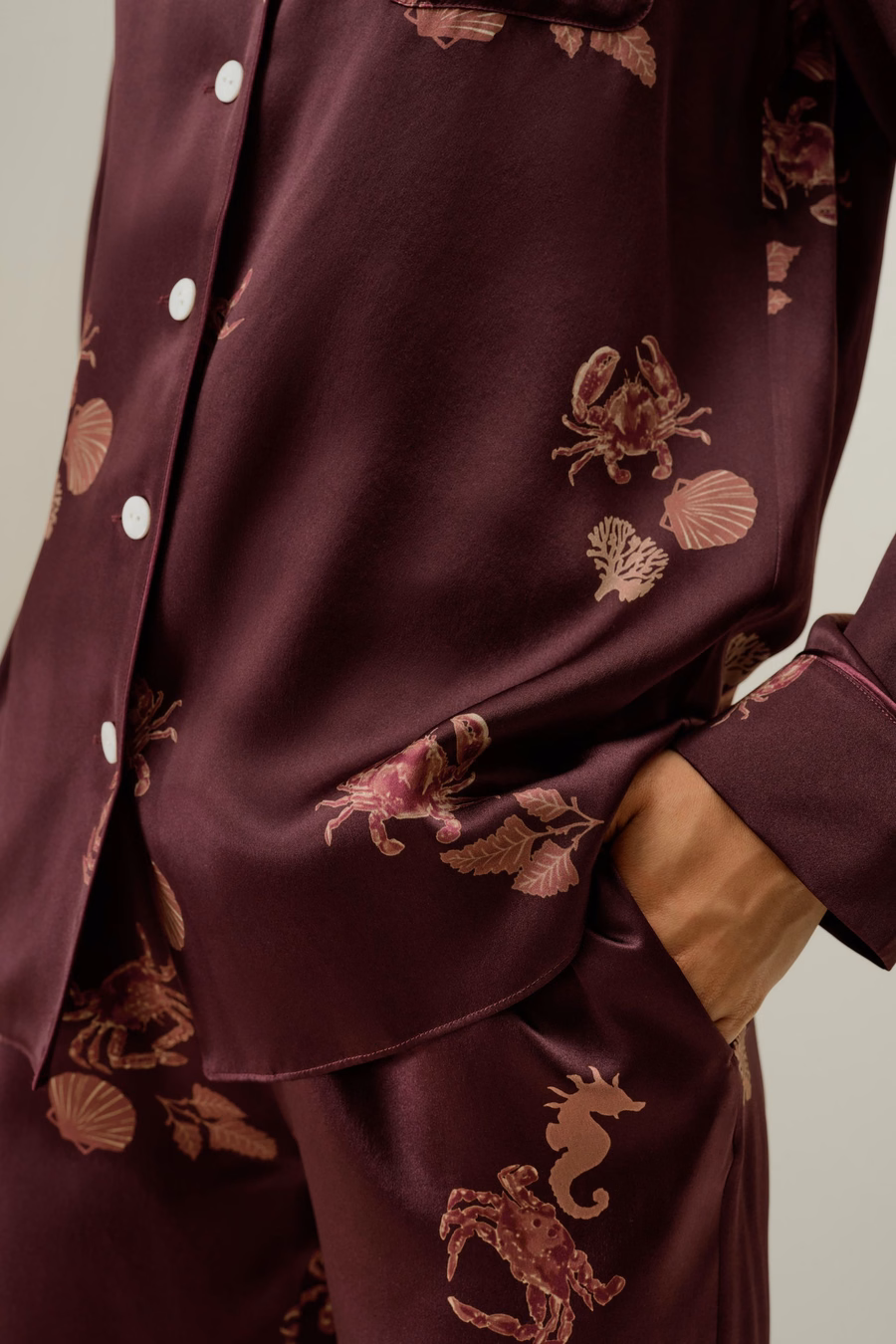 Kanker Zodiac Classic Zijde Pyjama Set
