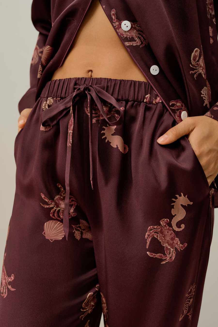 Kanker Zodiac Classic Zijde Pyjama Set