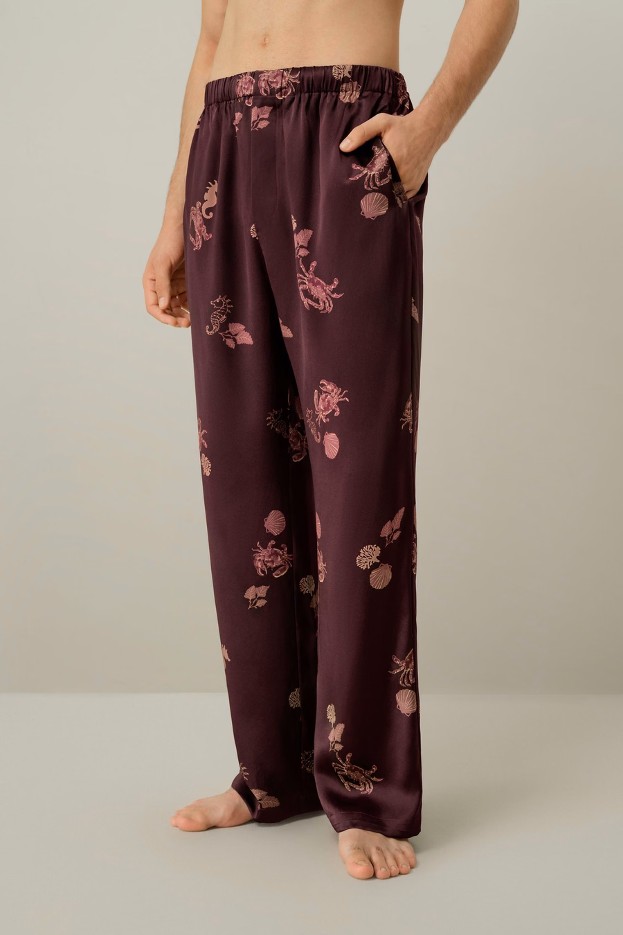 Kreeft Mannen’s Dierenriem Zijde Pyjama Set