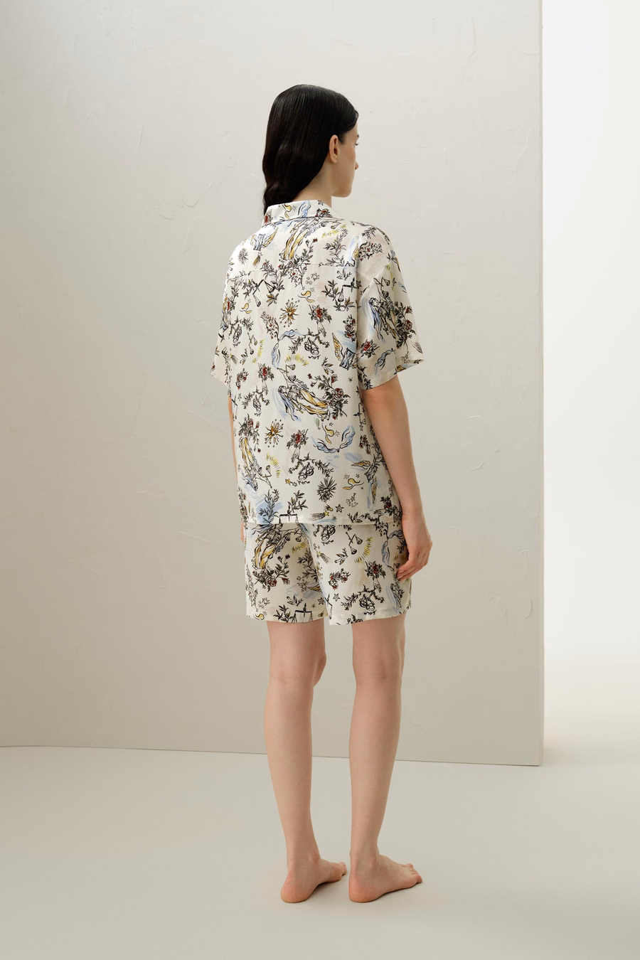 Libra Zodiac Korte Zijden Pyjama Set