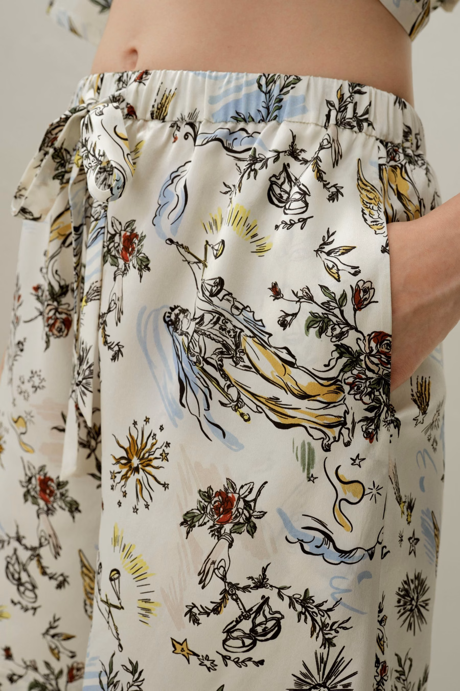 Libra Zodiac Korte Zijden Pyjama Set