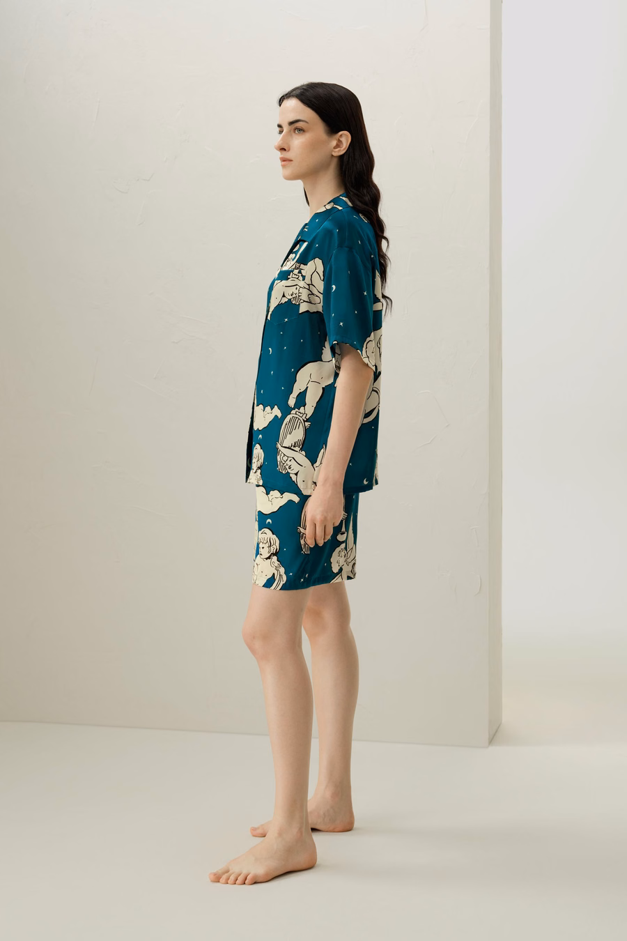 Gemini Zodiac Short Silk Pajama Set
