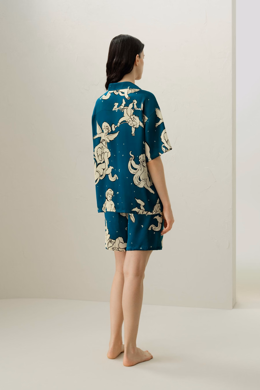Gemini Zodiac Short Silk Pajama Set