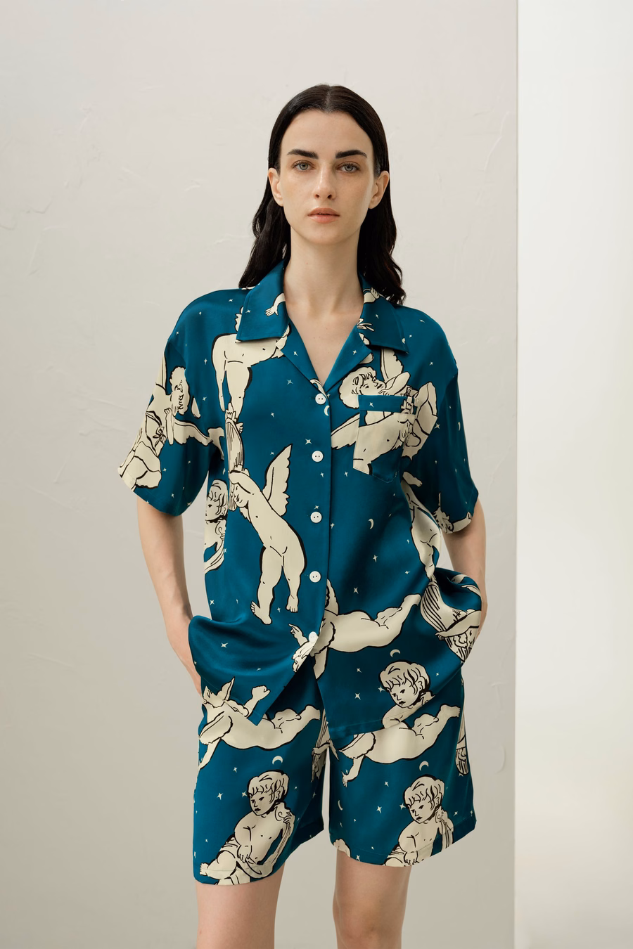 Gemini Zodiac Short Silk Pajama Set