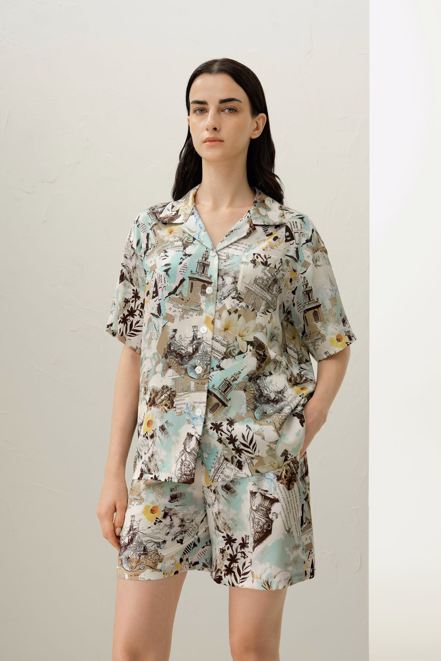 Aquarius Zodiac Korte Zijden Pyjama Set