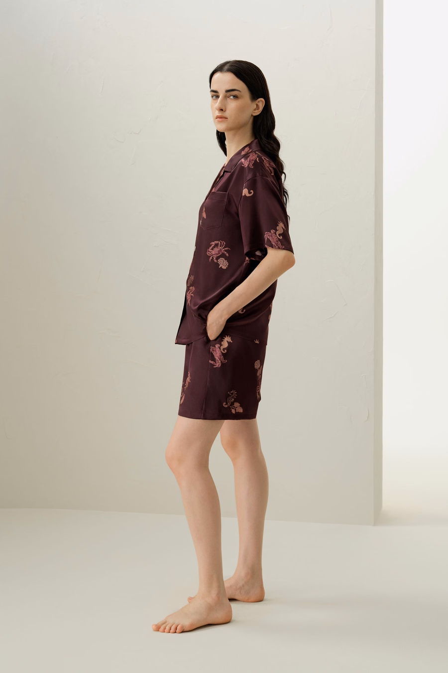 Kreeft Zodiac Silk Pajama Short Set