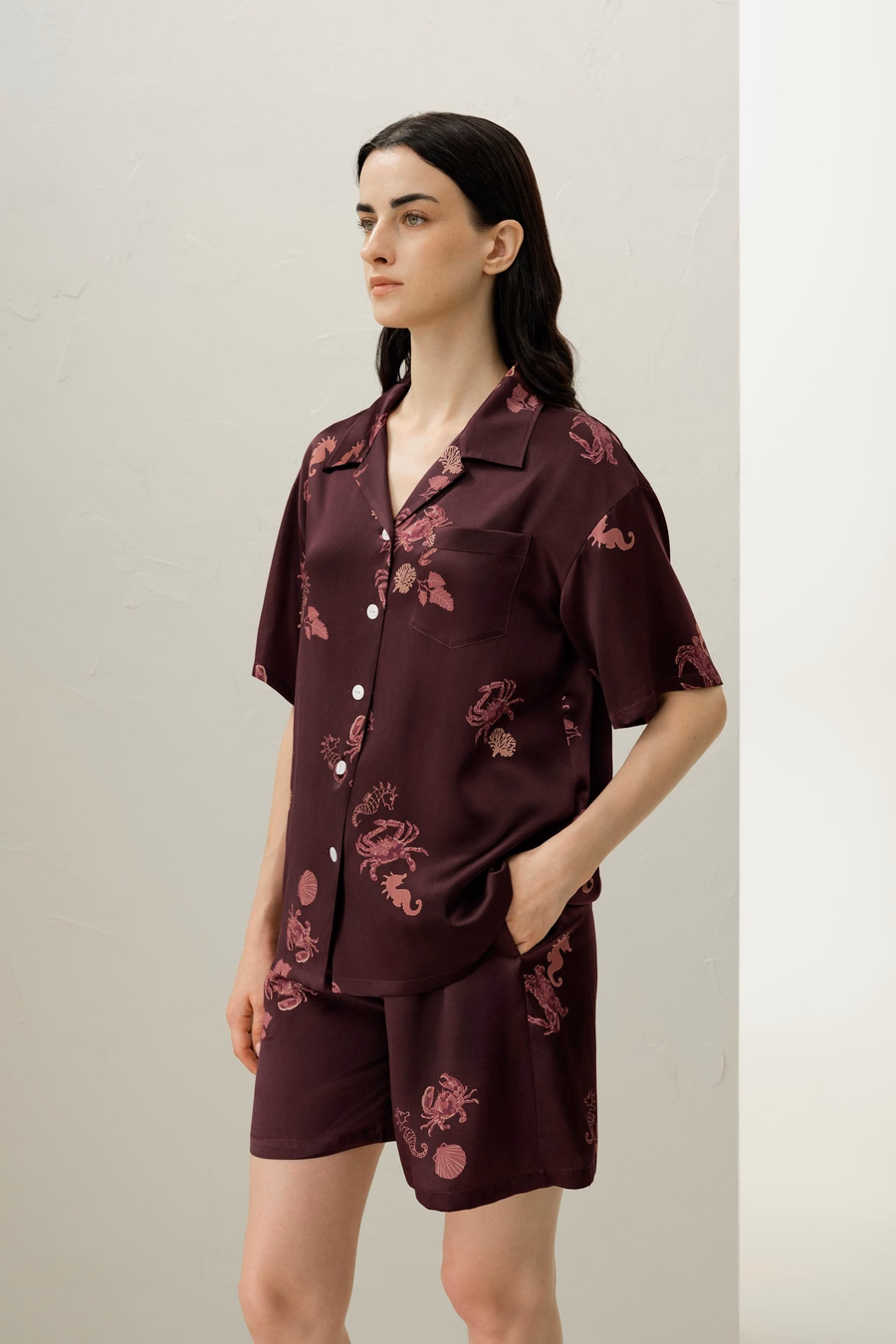 Kreeft Zodiac Silk Pajama Short Set