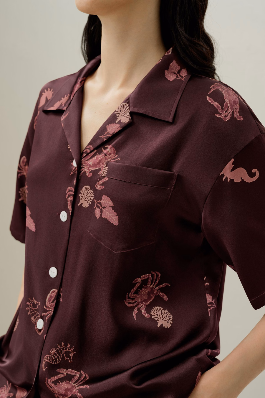Kreeft Zodiac Silk Pajama Short Set