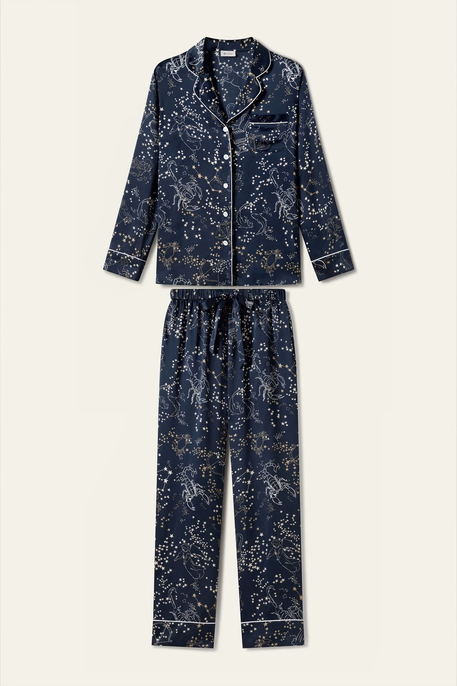 Schorpioen Sterrenbeeld Klassieke Zijde Pyjama Set