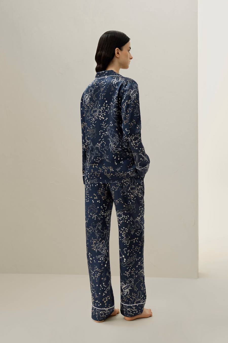 Schorpioen Sterrenbeeld Klassieke Zijde Pyjama Set