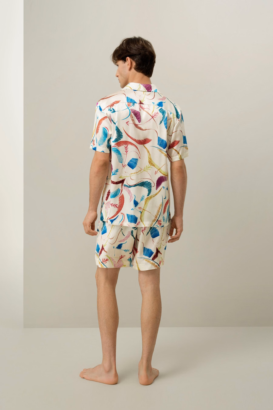 Schorpioen Mannen Korte Zijde Pyjama Set