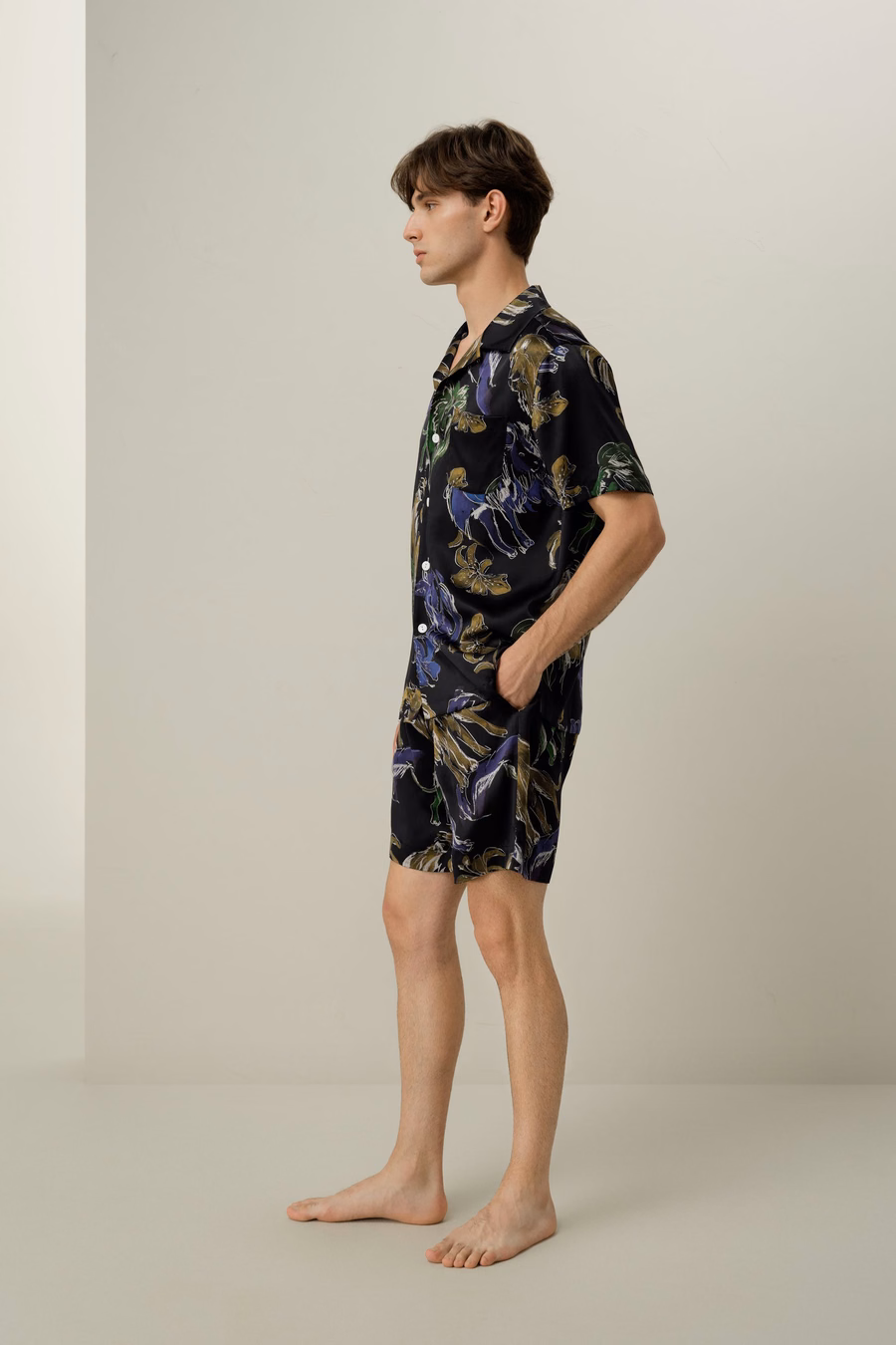 Leo Zodiac Heren Korte Zijden Pyjama Set