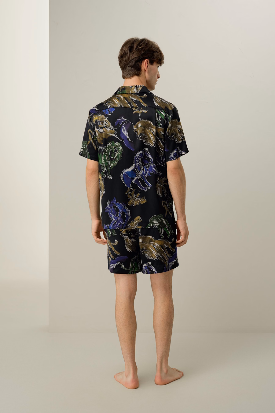 Leo Zodiac Heren Korte Zijden Pyjama Set