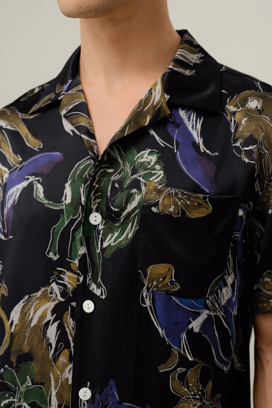 Leo Zodiac Heren Korte Zijden Pyjama Set