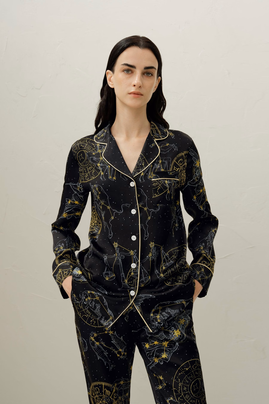 Maagd Zodiac Classic Zijde Pyjama Set