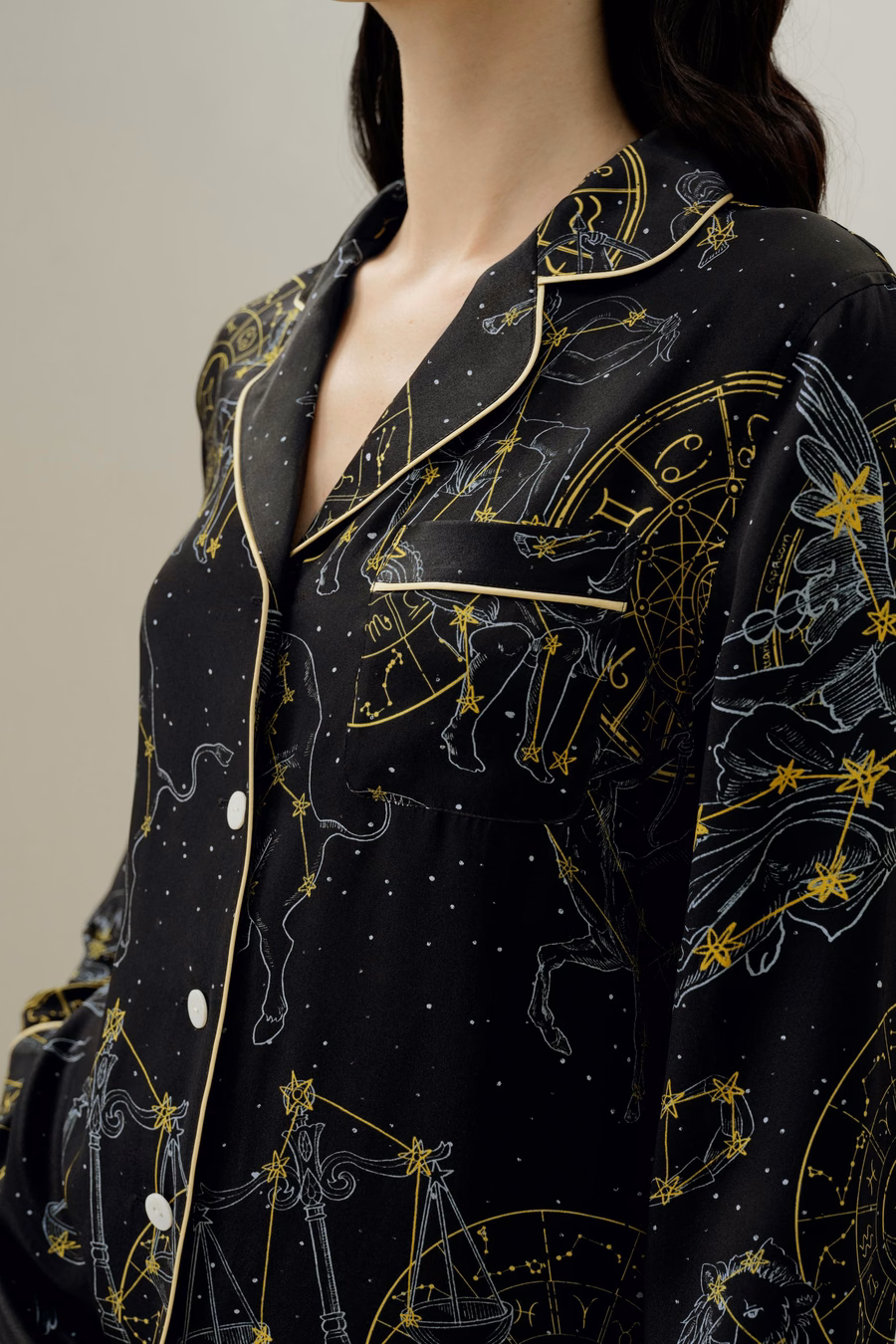 Maagd Zodiac Classic Zijde Pyjama Set