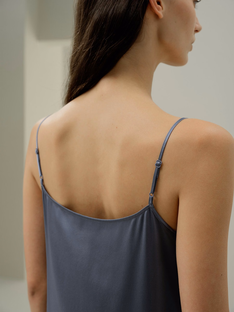 Luna Wasbare Zijde Kant-Trim Slipdress