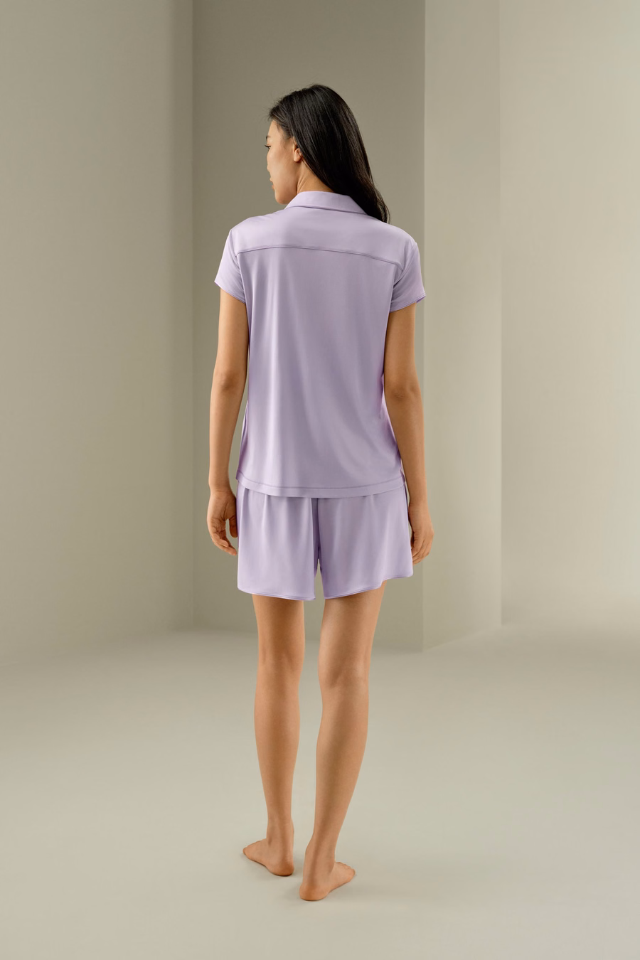 Pure Zijde Jersey Korte Mouw Pyjama Set