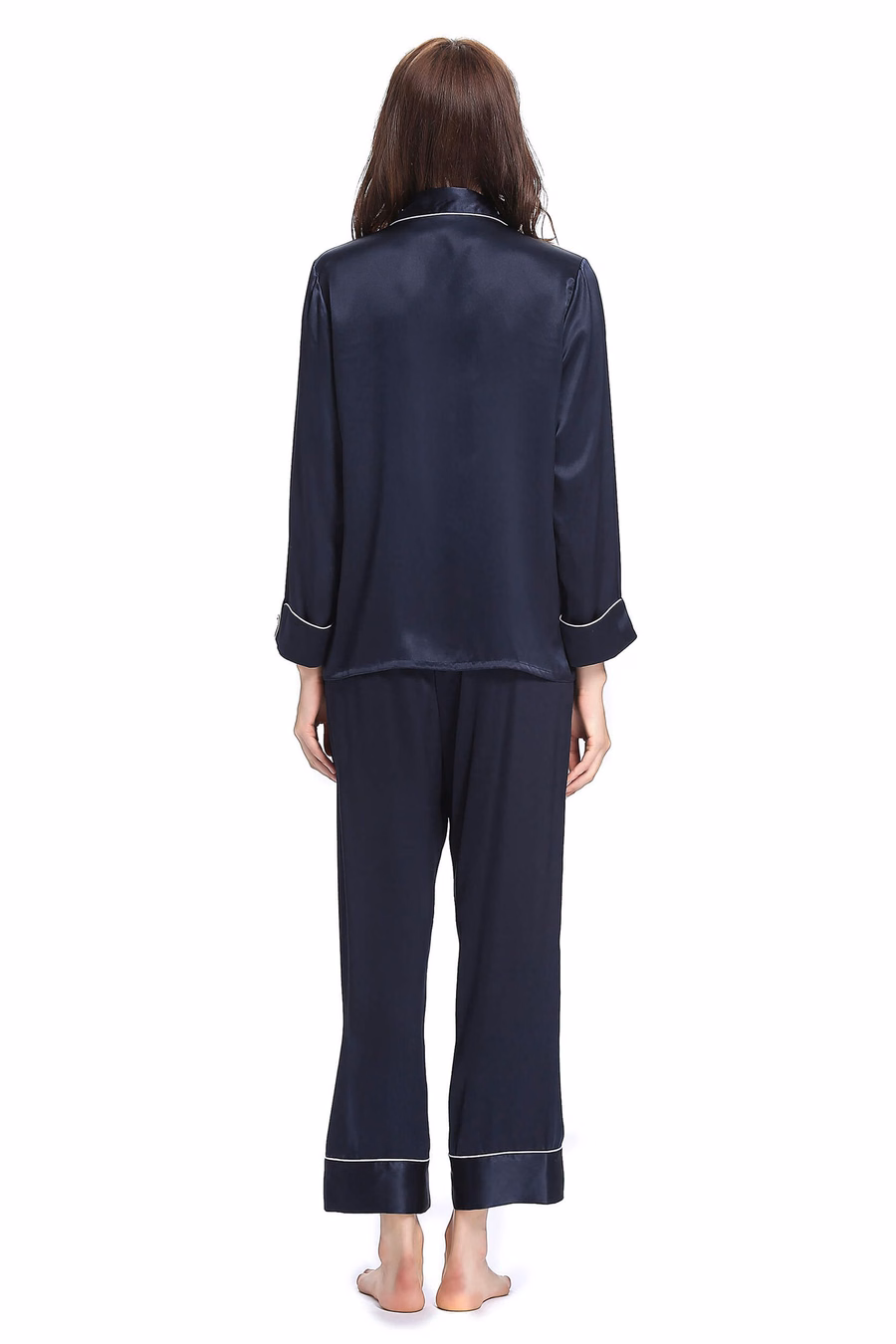 Chic Trimmed vrouwen Zijde Pyjama Set